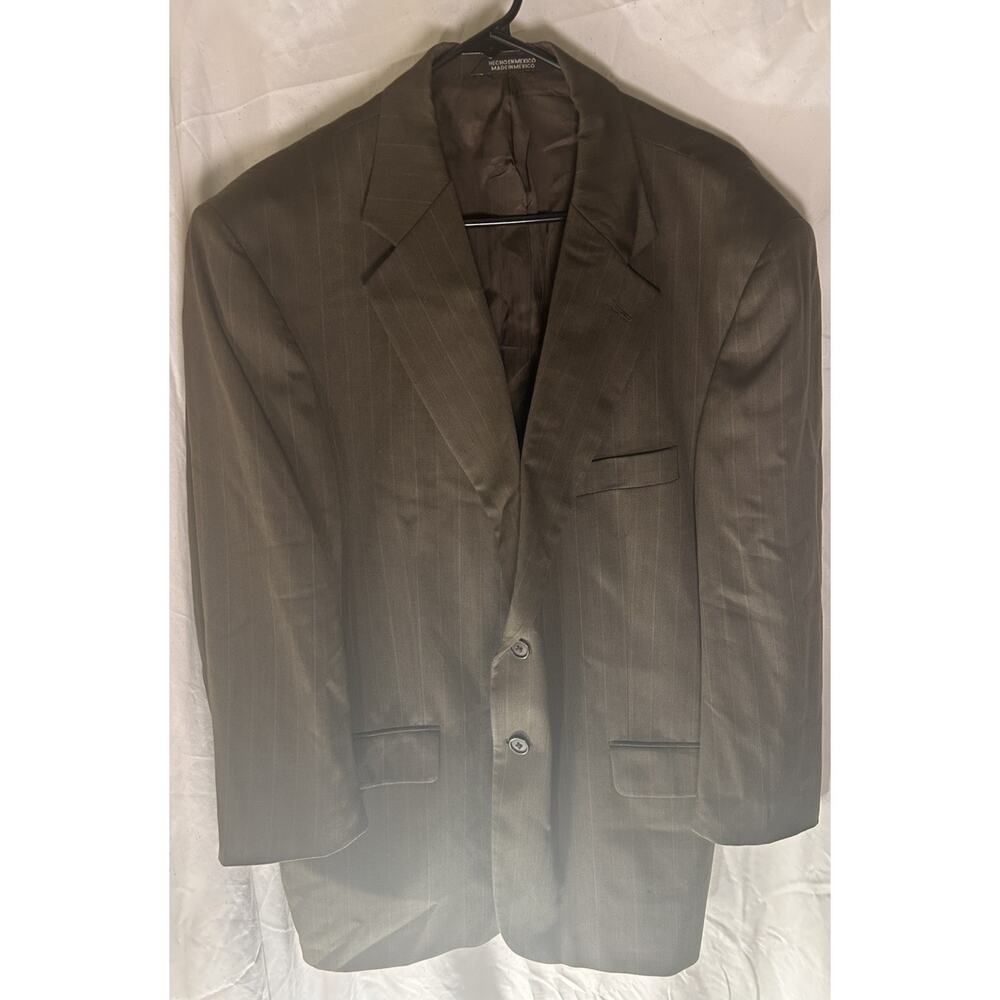 Stafford Traveler Plus Men’s 44S Brown Pinstripe Wool Blazer Sport Coat Mexico‎